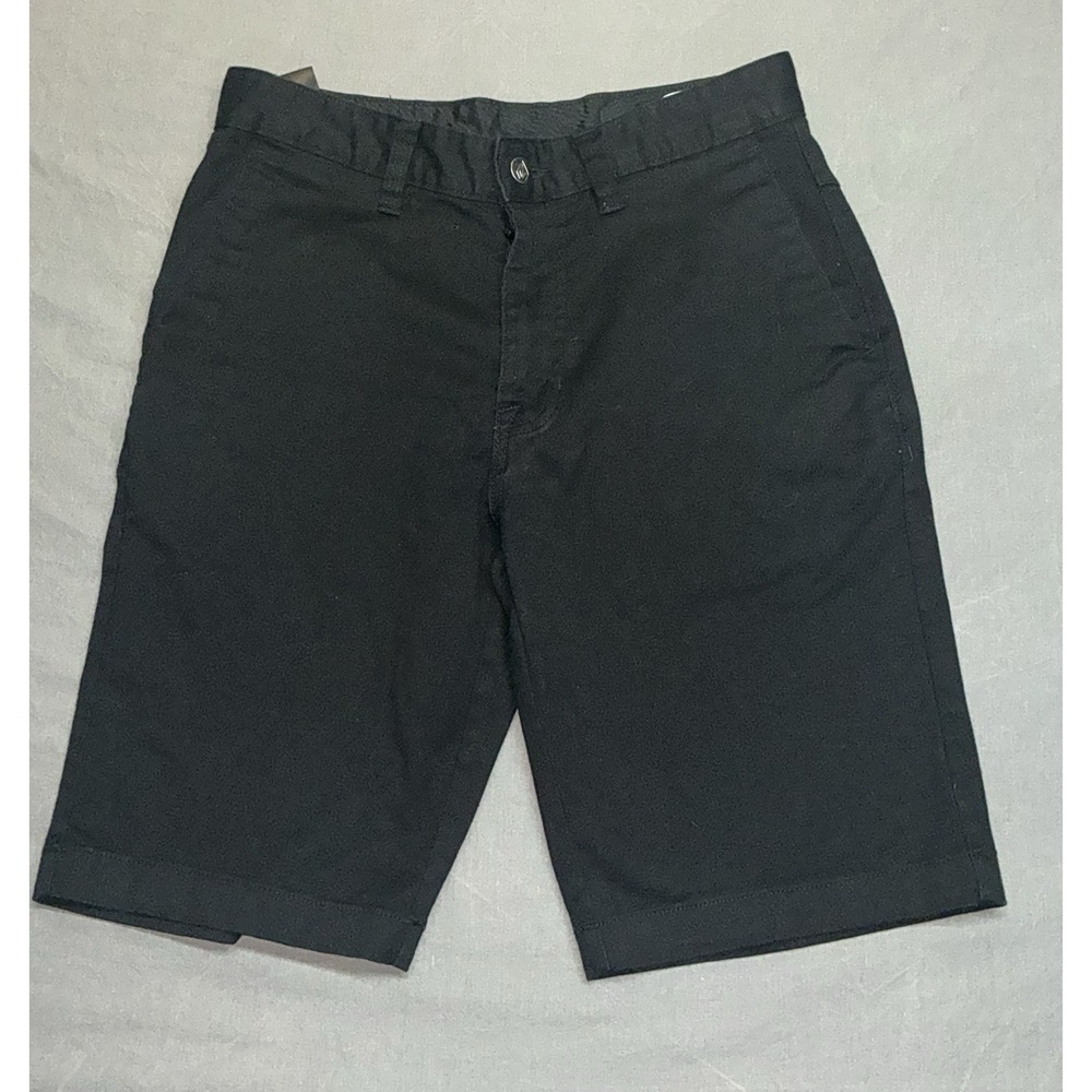 Volcom Chino Shorts Men's Black Flat Front Pockets Size 29 Inseam 10